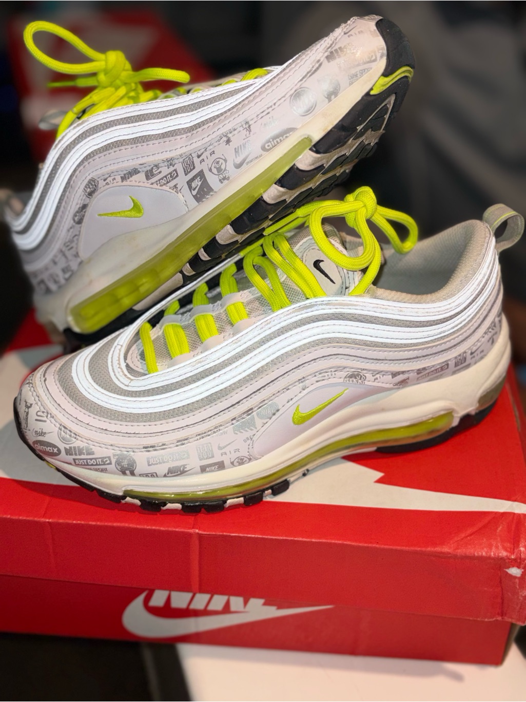 Nike Air Max 97 White With Neon Yellow Accents